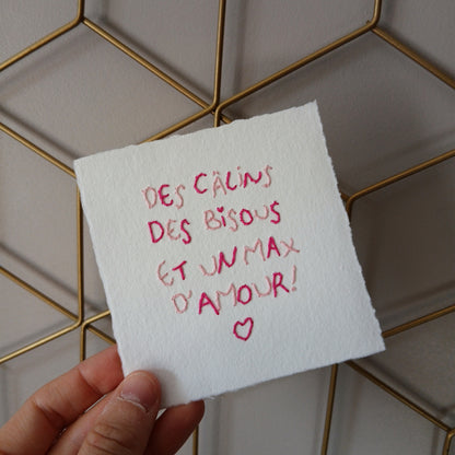 Des câlins, des bisous
